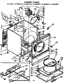 Cabinet Parts parts for Kenmore Dryer 110.76995610 (11076995610, 110 76995610) from AppliancePartsPros.com