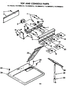 Top And Console Parts parts for Kenmore Dryer 110.76995810 (11076995810, 110 76995810) from AppliancePartsPros.com