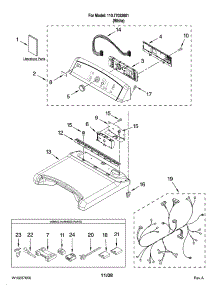 Top And Console Parts parts for Kenmore Dryer 110.77032601 (11077032601, 110 77032601) from AppliancePartsPros.com