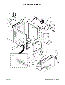 Cabinet Parts parts for Kenmore Dryer 110.77132411 (11077132411, 110 77132411) from AppliancePartsPros.com