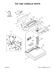 Top And Console Parts parts for Kenmore Dryer 110.77132412 (11077132412, 110 77132412) from AppliancePartsPros.com