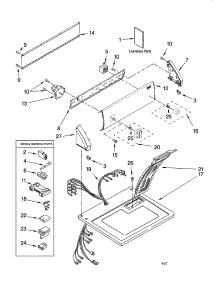 Top And Console Parts parts for Kenmore Dryer 110.77342700 (11077342700, 110 77342700) from AppliancePartsPros.com