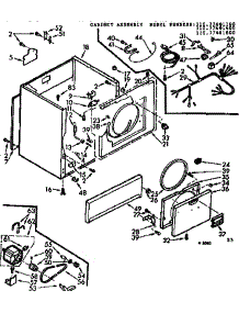 Cabinet Assembly parts for Kenmore Dryer 110.77401400 (11077401400, 110 77401400) from AppliancePartsPros.com