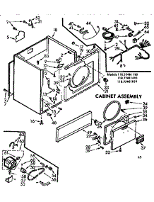 Cabinet Assembly parts for Kenmore Dryer 110.77401610 (11077401610, 110 77401610) from AppliancePartsPros.com