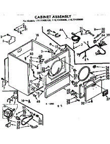 Cabinet Assembly parts for Kenmore Dryer 110.77405400 (11077405400, 110 77405400) from AppliancePartsPros.com