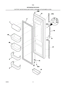 Refrigerator Door parts for Kenmore Refrigerator 253.55689401 (25355689401, 253 55689401) from AppliancePartsPros.com