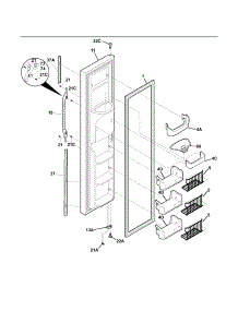 Freezer Door parts for Kenmore Refrigerator 253.55693402 (25355693402, 253 55693402) from AppliancePartsPros.com