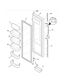 Refrigerator Door parts for Kenmore Refrigerator 253.55693404 (25355693404, 253 55693404) from AppliancePartsPros.com