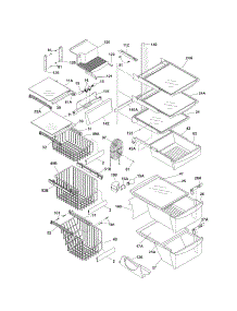 Shelves parts for Kenmore Refrigerator 253.5569340B (2535569340B, 253 5569340B) from AppliancePartsPros.com