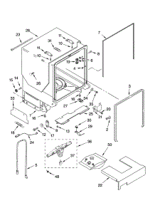 Tub And Frame Parts parts for Kenmore Dishwasher 665.13783K602 (66513783K602, 665 13783K602) from AppliancePartsPros.com