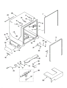 Tub And Frame Parts parts for Kenmore Dishwasher 665.13783K603 (66513783K603, 665 13783K603) from AppliancePartsPros.com