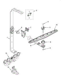 Upper Wash And Rinse Parts parts for Kenmore Dishwasher 665.13785K601 (66513785K601, 665 13785K601) from AppliancePartsPros.com