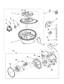 Pump And Motor Parts parts for Kenmore Dishwasher 665.13789K600 (66513789K600, 665 13789K600) from AppliancePartsPros.com