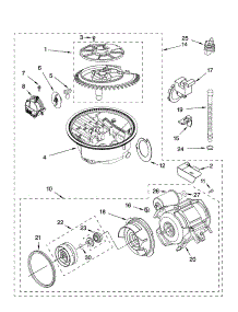 Pump And Motor Parts parts for Kenmore Dishwasher 665.13789K602 (66513789K602, 665 13789K602) from AppliancePartsPros.com