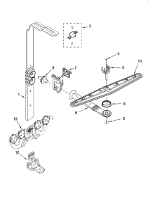 Upper Wash And Rinse Parts parts for Kenmore Dishwasher 665.13799K600 (66513799K600, 665 13799K600) from AppliancePartsPros.com