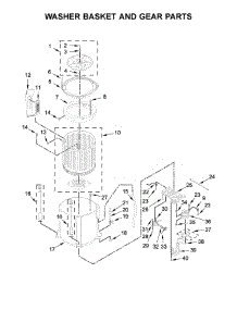 Washer Basket And Gear Parts parts for Kenmore Washer Dryer Combo 110.81442710 (11081442710, 110 81442710) from AppliancePartsPros.com