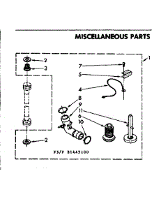 Miscellaneous Parts parts for Kenmore Washer 110.81445800 (11081445800, 110 81445800) from AppliancePartsPros.com