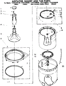 Agitator Basket And Tub Parts parts for Kenmore Washer 110.81446220 (11081446220, 110 81446220) from AppliancePartsPros.com