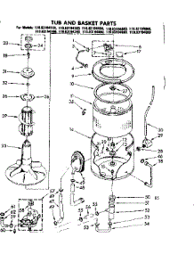 Tub And Basket Parts parts for Kenmore Washer 110.82194160 (11082194160, 110 82194160) from AppliancePartsPros.com