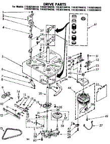 Drive Parts parts for Kenmore Washer 110.82194210 (11082194210, 110 82194210) from AppliancePartsPros.com