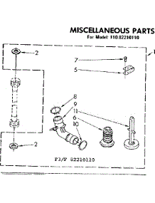 Miscellaneous Parts parts for Kenmore Washer 110.82210110 (11082210110, 110 82210110) from AppliancePartsPros.com