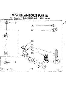 Miscellaneous Parts parts for Kenmore Washer 110.82230100 (11082230100, 110 82230100) from AppliancePartsPros.com