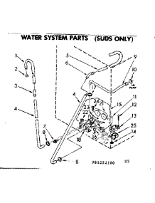 Water System Parts Suds Only parts for Kenmore Washer 110.82252100 (11082252100, 110 82252100) from AppliancePartsPros.com