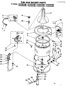 Tub And Basket Parts parts for Kenmore Washer 110.82261600 (11082261600, 110 82261600) from AppliancePartsPros.com