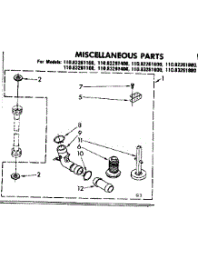 Miscellaneous Parts parts for Kenmore Washer 110.82261600 (11082261600, 110 82261600) from AppliancePartsPros.com
