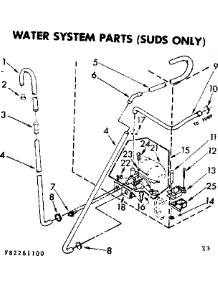 Water System Parts Suds Only parts for Kenmore Washer 110.82261600 (11082261600, 110 82261600) from AppliancePartsPros.com