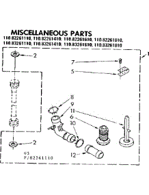 Miscellaneous Parts parts for Kenmore Washer 110.82261610 (11082261610, 110 82261610) from AppliancePartsPros.com