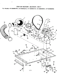 Dryer Motor, Blower, Belt parts for Kenmore Washer Dryer Combo 417.89090410 (41789090410, 417 89090410) from AppliancePartsPros.com