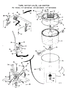 Tubs, Water Valve Lid Switch parts for Kenmore Washer Dryer Combo 417.89190600 (41789190600, 417 89190600) from AppliancePartsPros.com