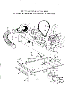 Dryer Motor, Blower, Belt parts for Kenmore Washer Dryer Combo 417.89190600 (41789190600, 417 89190600) from AppliancePartsPros.com
