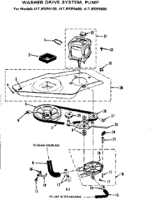 Washer Drive System Pump parts for Kenmore Washer Dryer Combo 417.89395600 (41789395600, 417 89395600) from AppliancePartsPros.com