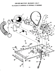 Dryer Motor Blower Belt parts for Kenmore Washer Dryer Combo 417.89395600 (41789395600, 417 89395600) from AppliancePartsPros.com