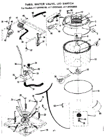 Tubs Water Valve Lid Switch parts for Kenmore Washer Dryer Combo 417.89395800 (41789395800, 417 89395800) from AppliancePartsPros.com