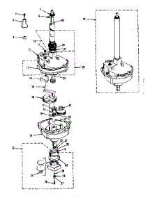 Transmission, Water Seal, Lower Bearing Asmy. parts for Kenmore Washer Dryer Combo 417.8965720 (4178965720, 417 8965720) from AppliancePartsPros.com