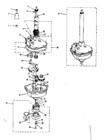 Transmission, Water Seal, Lower Bearing Asmy. parts for Kenmore Washer Dryer Combo 417.89690110 (41789690110, 417 89690110) from AppliancePartsPros.com