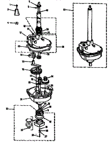 Transmission, Water Seal, Lower Bearing Asmy. parts for Kenmore Washer Dryer Combo 417.89690800 (41789690800, 417 89690800) from AppliancePartsPros.com