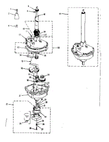 Transmission, Water Seal, Lower Bearing Asmy. parts for Kenmore Washer Dryer Combo 417.89695710 (41789695710, 417 89695710) from AppliancePartsPros.com