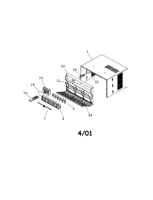 Cabinet Front And Wrapper parts for Kenmore Air Conditioner 253.70088003 (25370088003, 253 70088003) from AppliancePartsPros.com