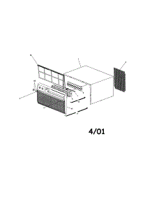 Cabinet Front And Wrapper parts for Kenmore Air Conditioner 253.70104001 (25370104001, 253 70104001) from AppliancePartsPros.com