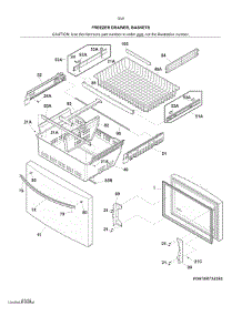 Freezer Drawer, Baskets parts for Kenmore Refrigerator 253.70412412 (25370412412, 253 70412412) from AppliancePartsPros.com