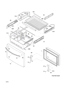 Freezer Drawer, Baskets parts for Kenmore Refrigerator 253.70412415 (25370412415, 253 70412415) from AppliancePartsPros.com