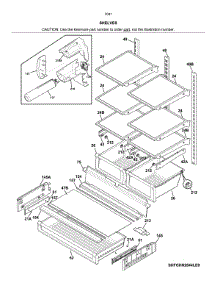 Shelves parts for Kenmore Refrigerator 253.70413412 (25370413412, 253 70413412) from AppliancePartsPros.com