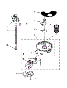 Pump And Motor Parts parts for Kenmore Dishwasher 665.13023K110 (66513023K110, 665 13023K110) from AppliancePartsPros.com