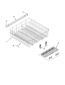 Upper Rack And Track Parts parts for Kenmore Dishwasher 665.13023K113 (66513023K113, 665 13023K113) from AppliancePartsPros.com