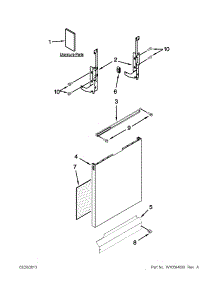Door And Panel Parts parts for Kenmore Dishwasher 665.13033K114 (66513033K114, 665 13033K114) from AppliancePartsPros.com