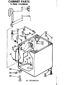 Cabinet Parts parts for Kenmore Washer 110.81060100 (11081060100, 110 81060100) from AppliancePartsPros.com